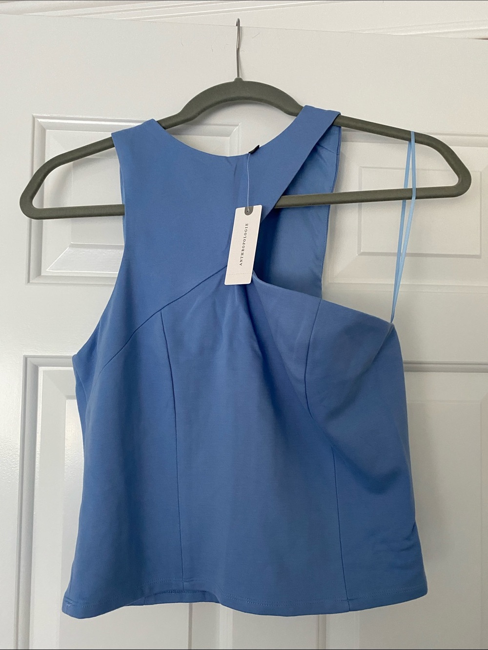 Sleeveless Asymmetrical Blue Women's Top